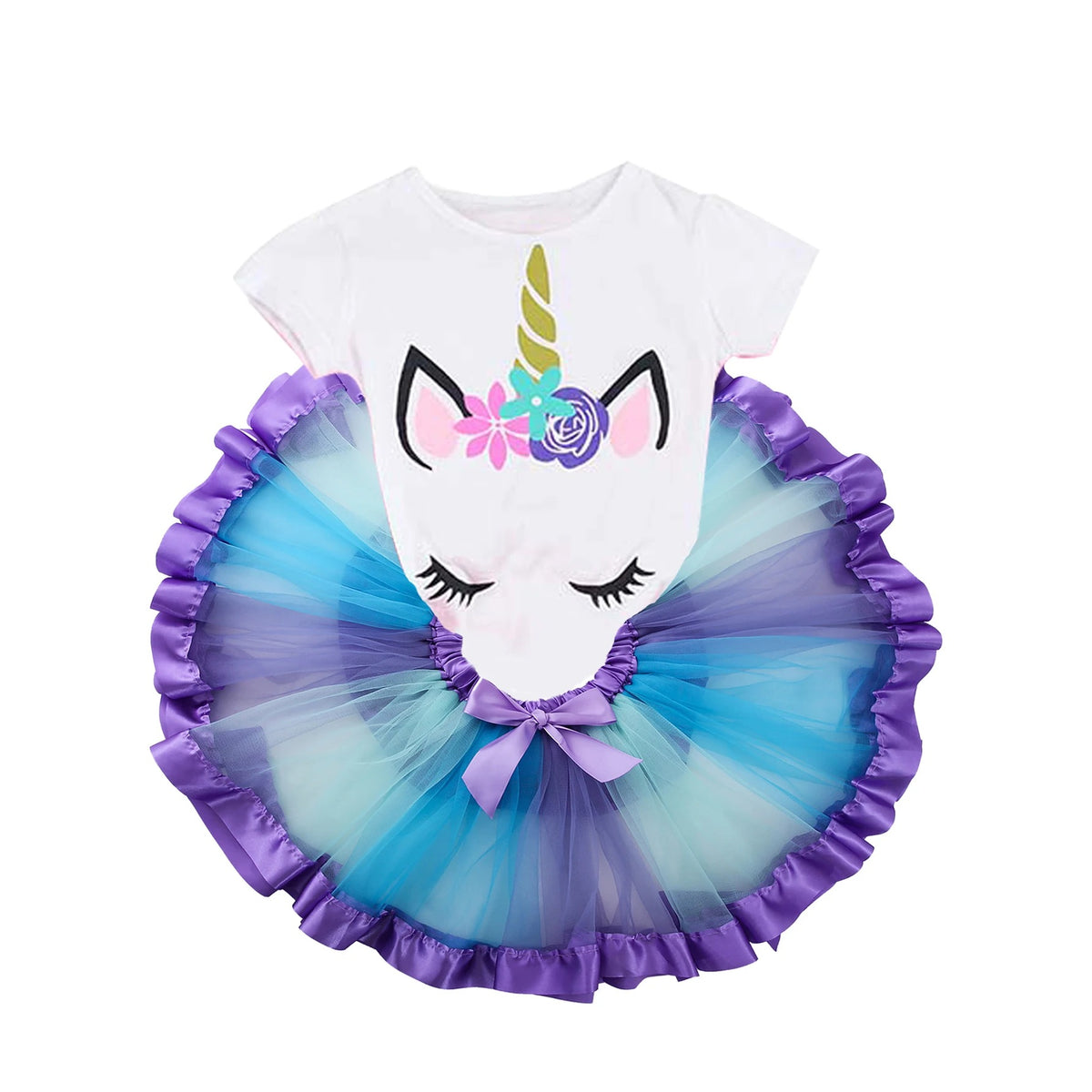 Rubies Einhorn-Kostüm Für Mädchen – Weiß-violetter Jumpsuit Mit Mütze, Größe T