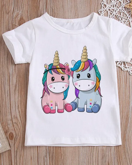 Einhorn Herz T-Shirt Frau