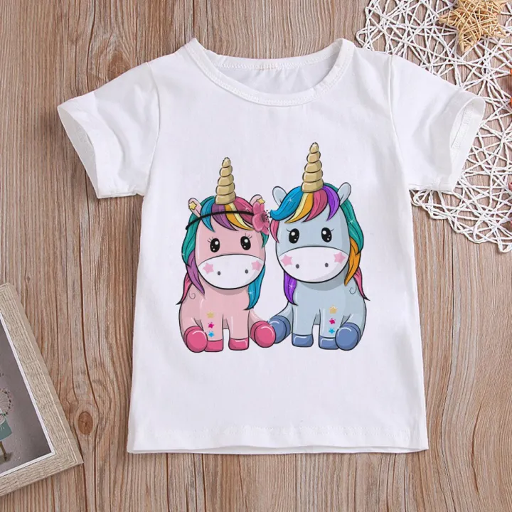 Einhorn Herz T-Shirt Frau