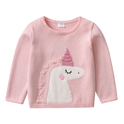 Damen Einhorn Pullover Rosa Herz