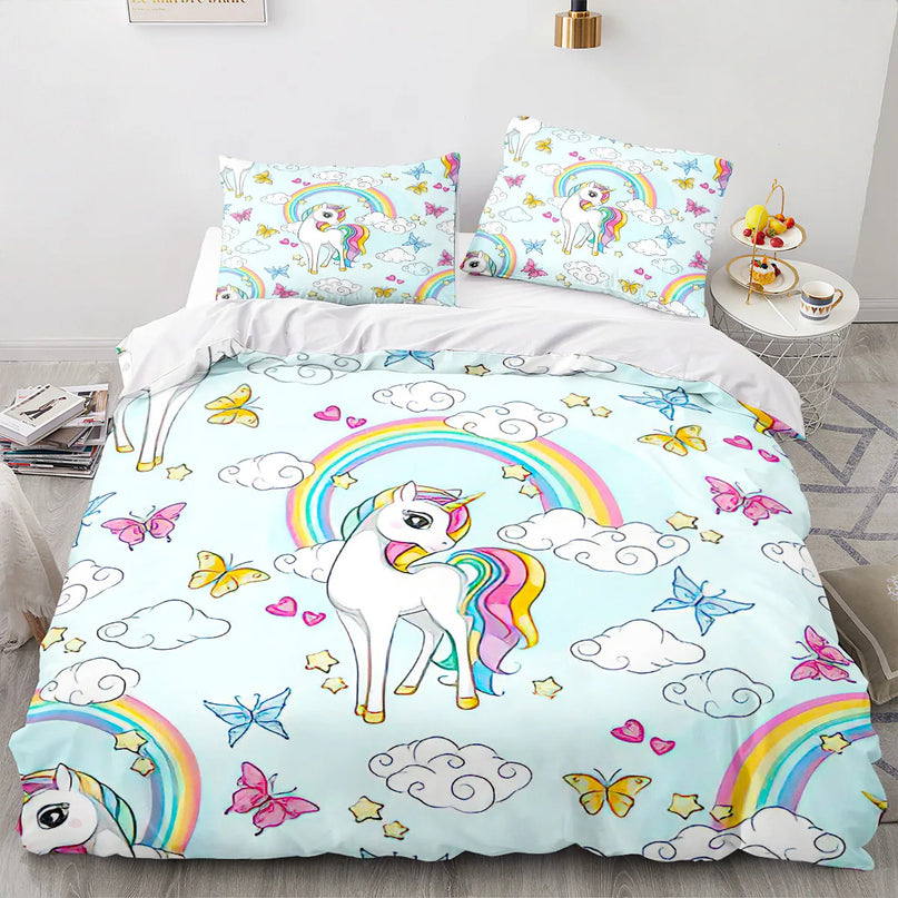 Einhorn Bettwäsche Regenbogen