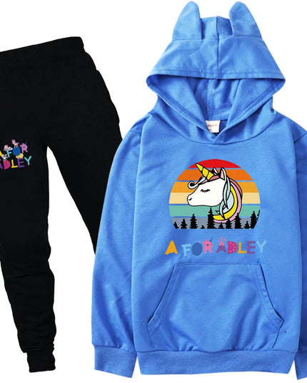 Einhorn Trainingsanzug Set Kawaii Blau