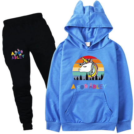 Einhorn Trainingsanzug Set Kawaii Blau