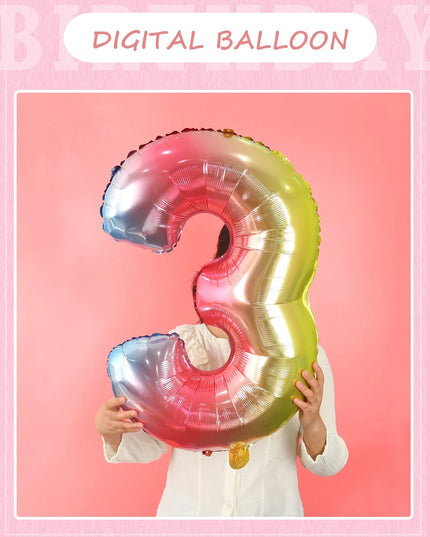 Dein 3D Regenbogen Einhorn Kuscheltier Ballon