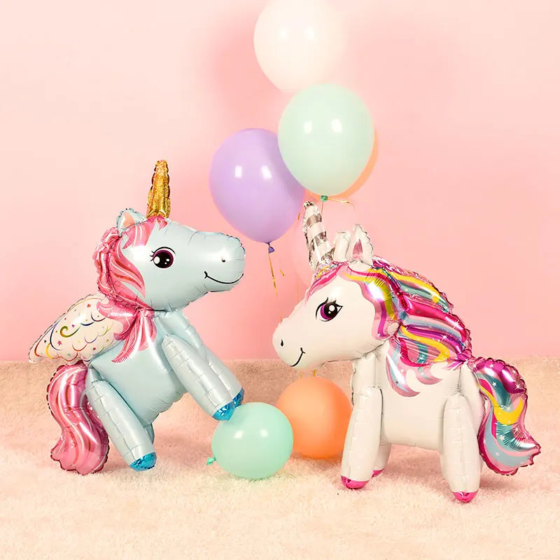 Dein 3D Regenbogen Einhorn Kuscheltier Ballon