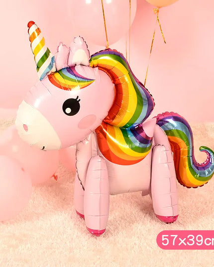 Dein 3D Regenbogen Einhorn Kuscheltier Ballon