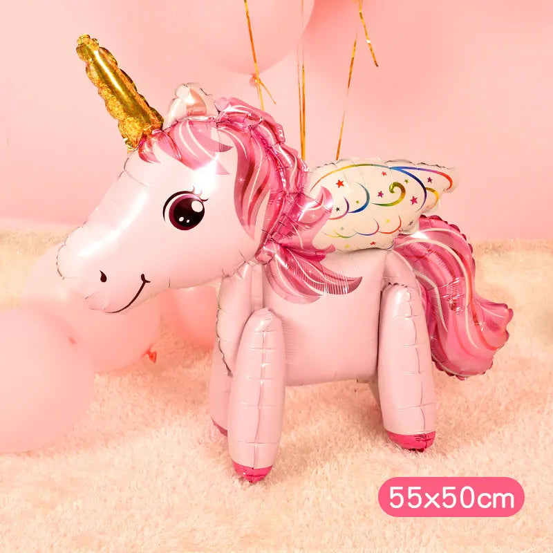 Dein 3D Regenbogen Einhorn Kuscheltier Ballon