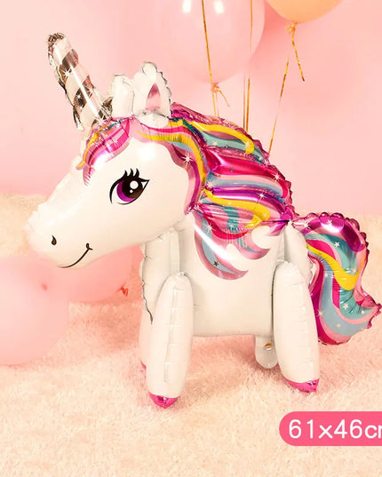 Dein 3D Regenbogen Einhorn Kuscheltier Ballon