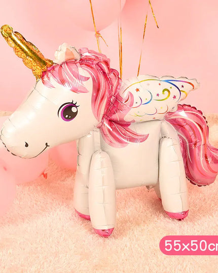 Dein 3D Regenbogen Einhorn Kuscheltier Ballon