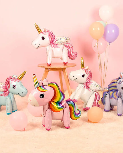 3D Regenbogen Einhorn Kuscheltier Ballon für eine fröhliche Geburtstagsparty und Baby Shower
