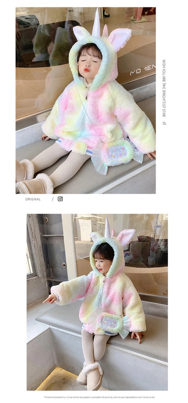 Deine flauschige Einhorn Winterjacke mit