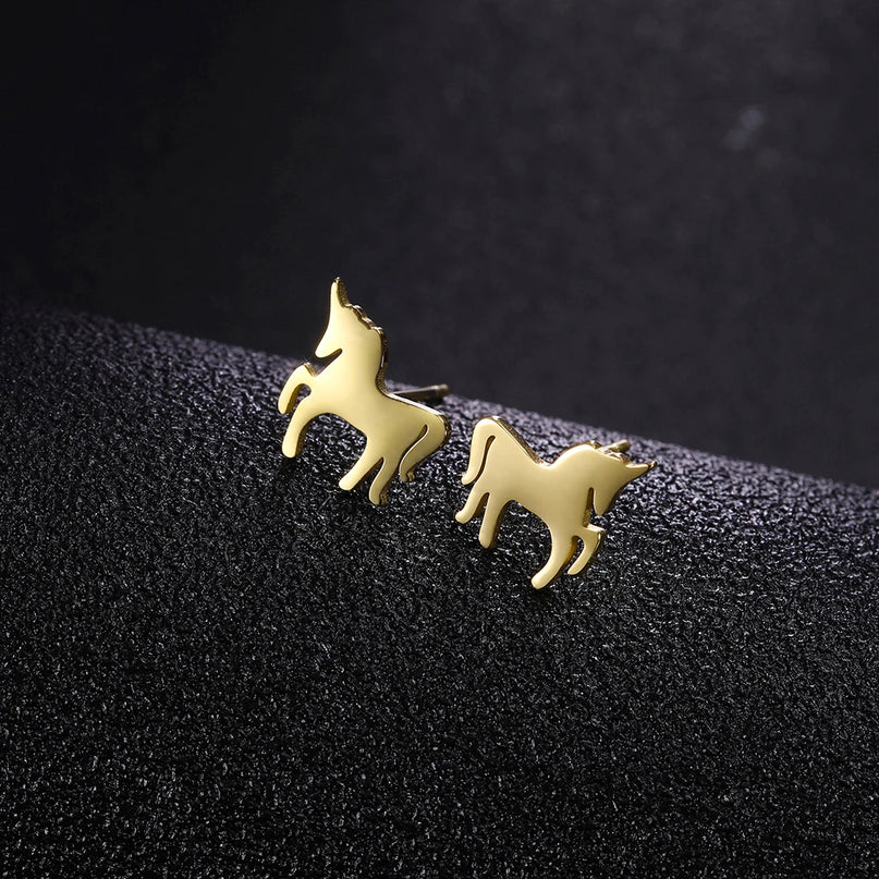 Goldene Einhorn Ohrringe, dein magischer