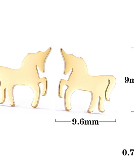 Deine Einhorn Ohrringe in glänzendem Stahl!