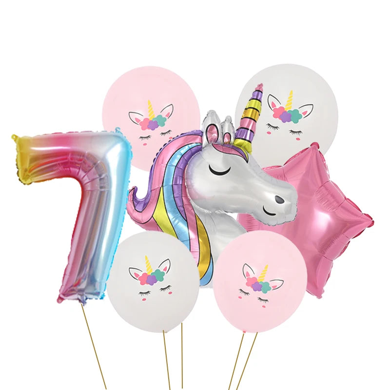 Dein Einhorn Kuscheltier Zahlen-Ballon-Set