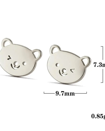 Glänzende Einhorn Ohrstecker in Silber