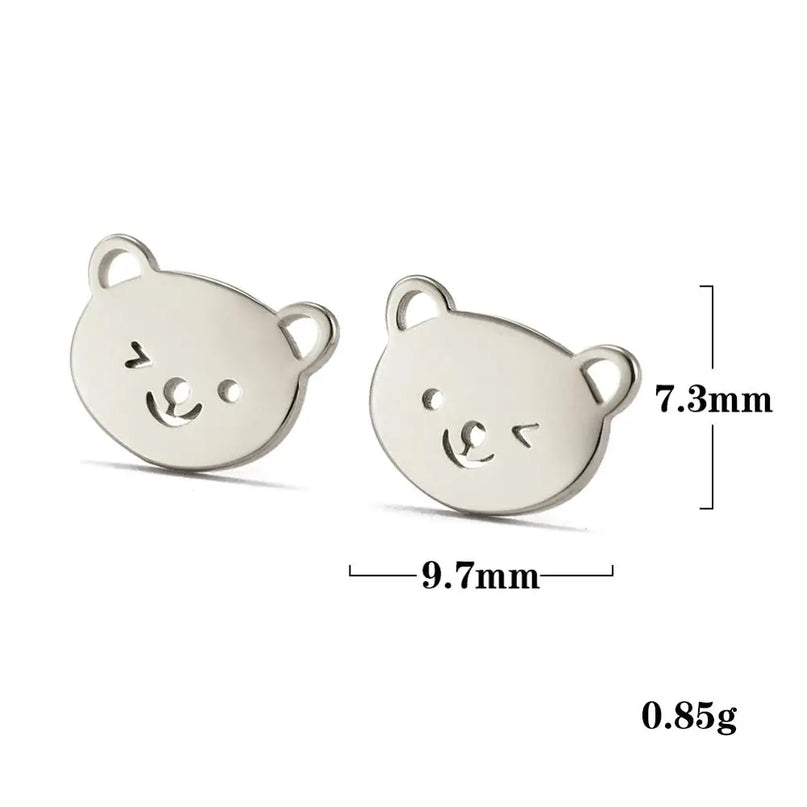 Glänzende Einhorn Ohrstecker in Silber