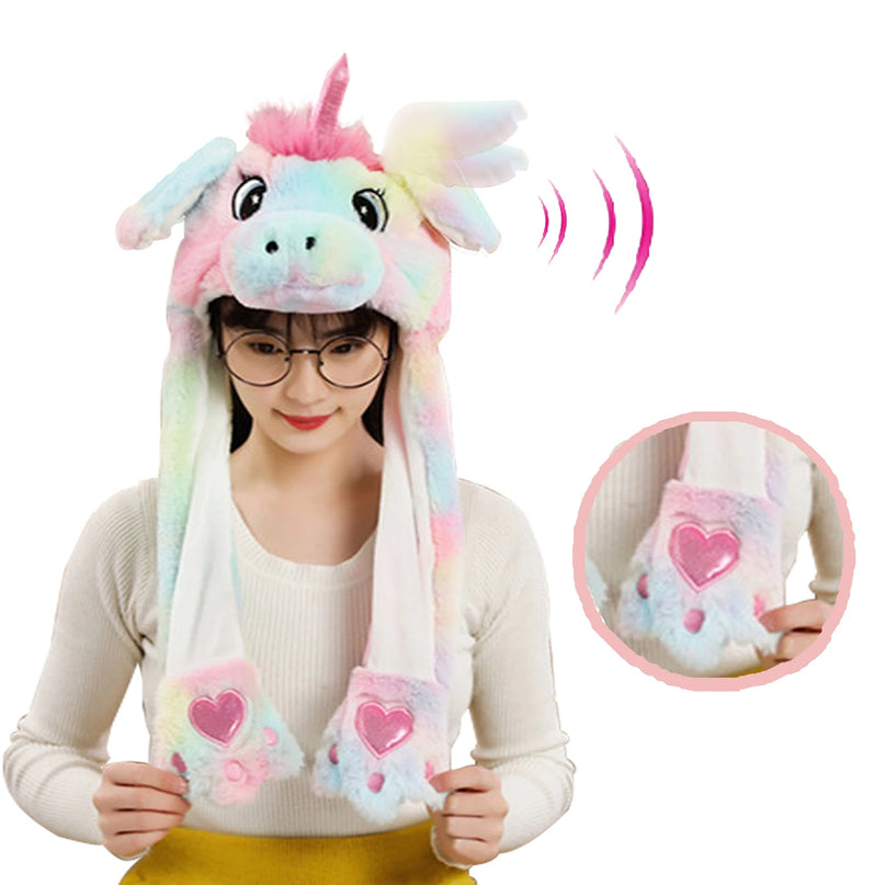 Einhorn Plüschtier Hut mit Beweglichen Ohren