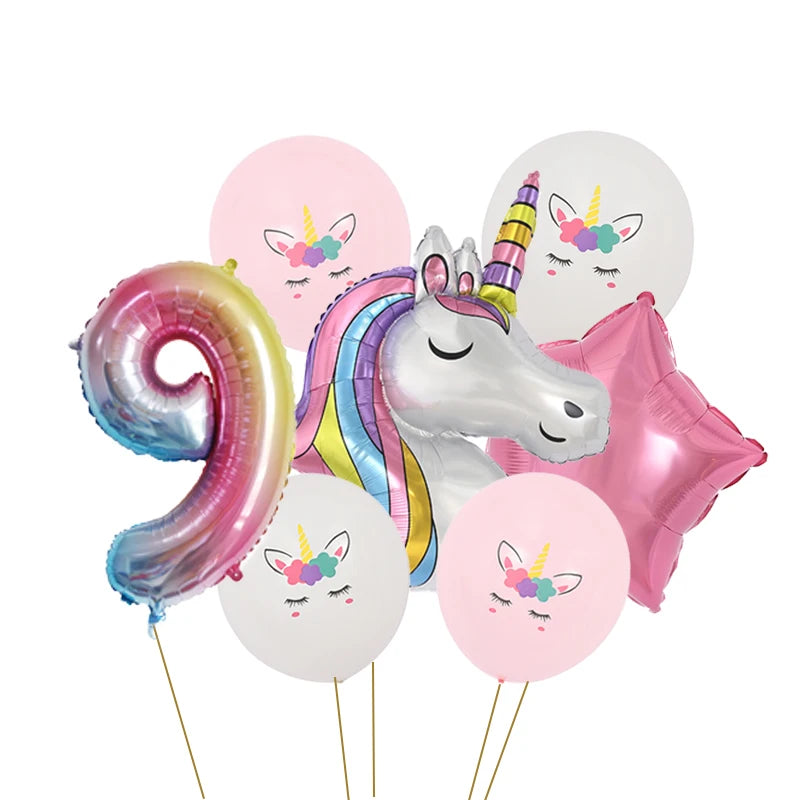 Dein Einhorn Kuscheltier Zahlen-Ballon-Set