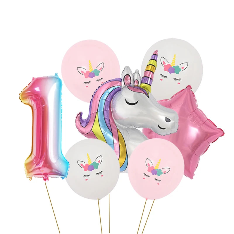 Dein Einhorn Kuscheltier Zahlen-Ballon-Set