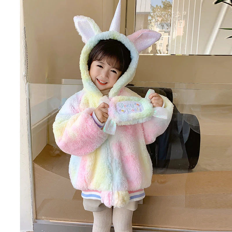 Deine flauschige Einhorn Winterjacke mit
