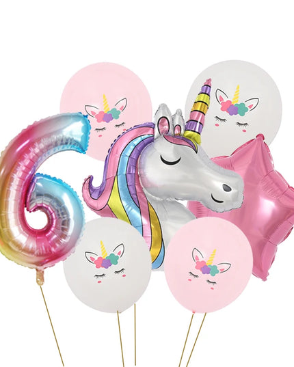 Dein Einhorn Kuscheltier Zahlen-Ballon-Set