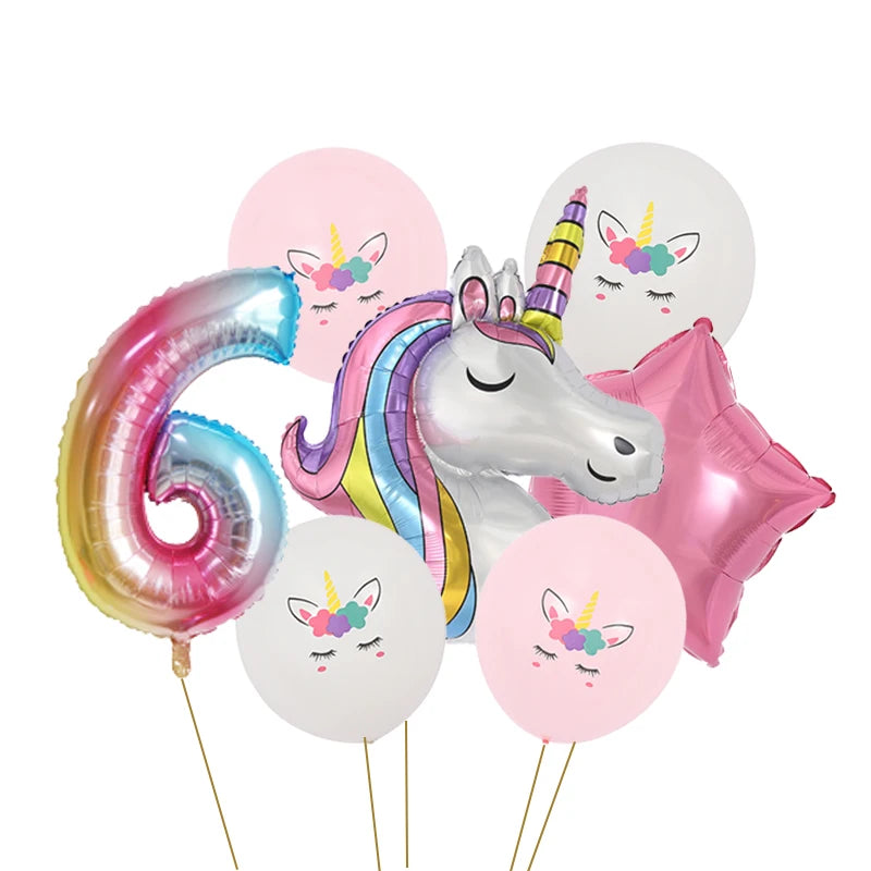 Dein Einhorn Kuscheltier Zahlen-Ballon-Set