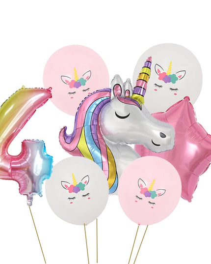 Dein Einhorn Kuscheltier Zahlen-Ballon-Set