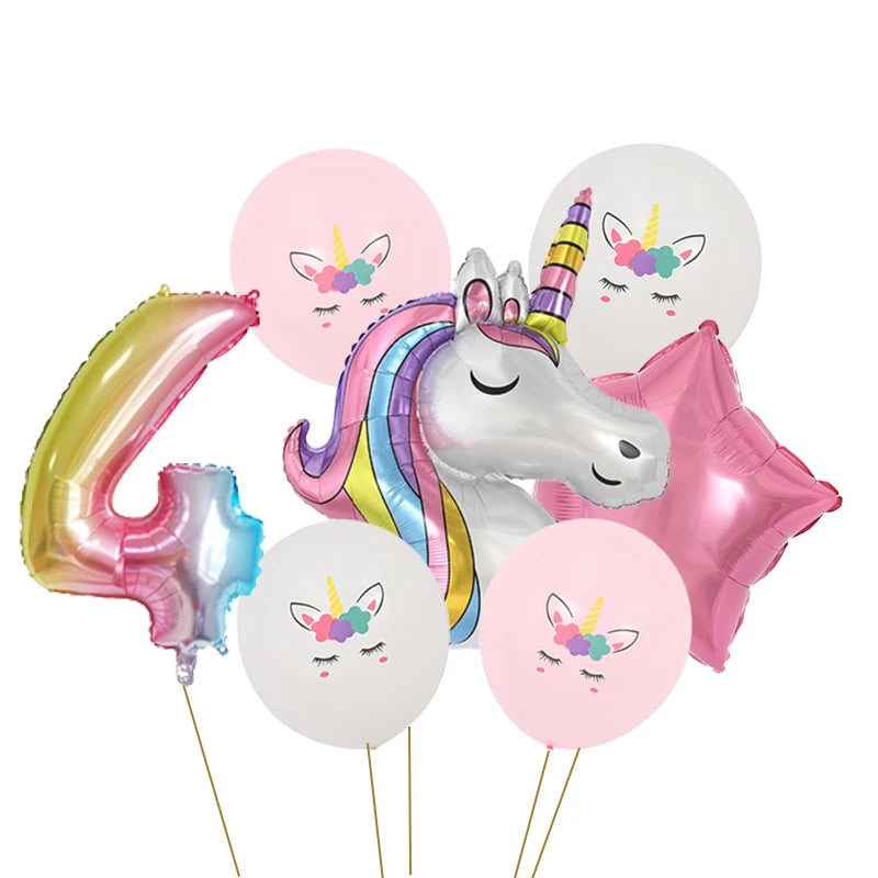 Dein Einhorn Kuscheltier Zahlen-Ballon-Set