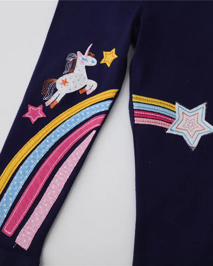Deine coole Einhorn Leggings mit Stickerei