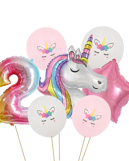 Dein Einhorn Kuscheltier Zahlen-Ballon-Set