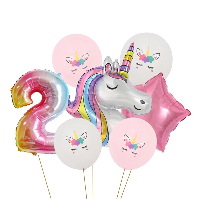 Dein Einhorn Kuscheltier Zahlen-Ballon-Set