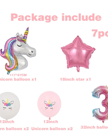 Dein Einhorn Kuscheltier Zahlen-Ballon-Set