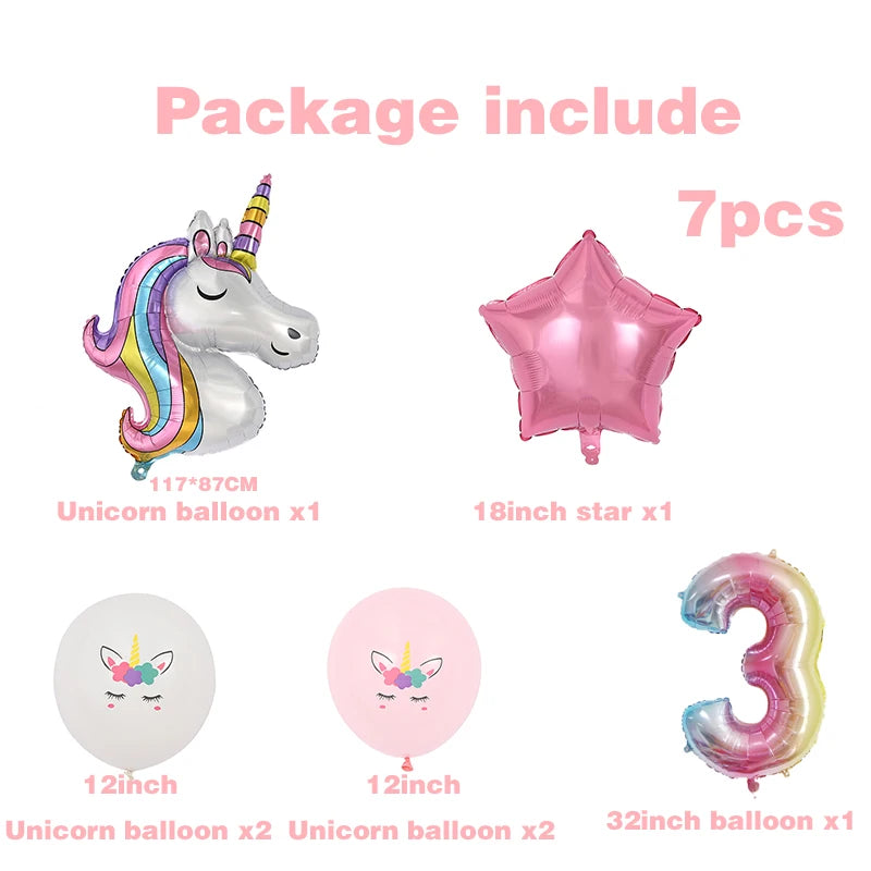 Dein Einhorn Kuscheltier Zahlen-Ballon-Set