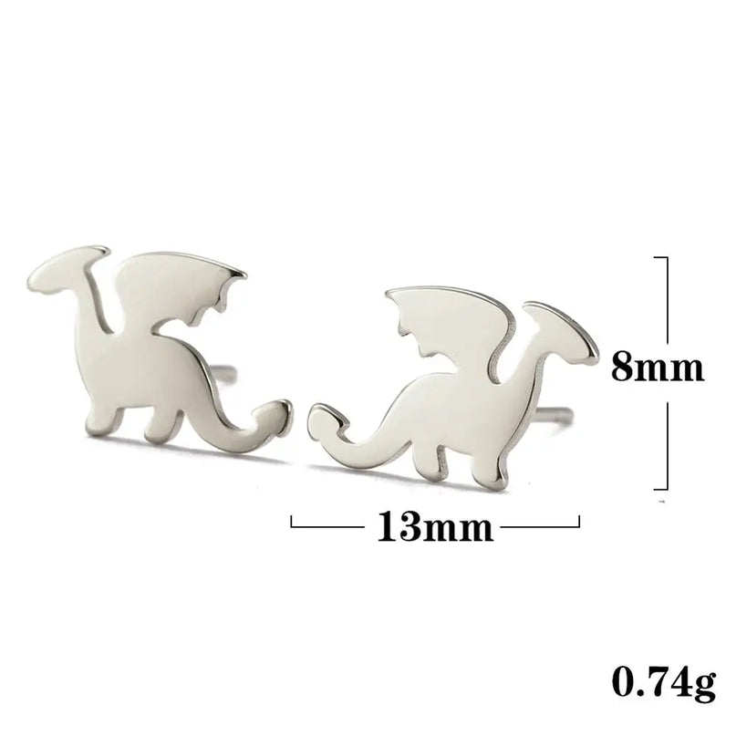 Glänzende Einhorn Ohrstecker in Silber
