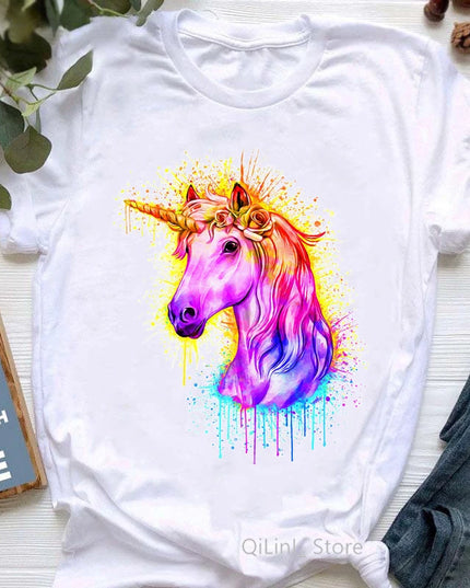 Dein Einhorn T-Shirt mit Blumen-Charme!