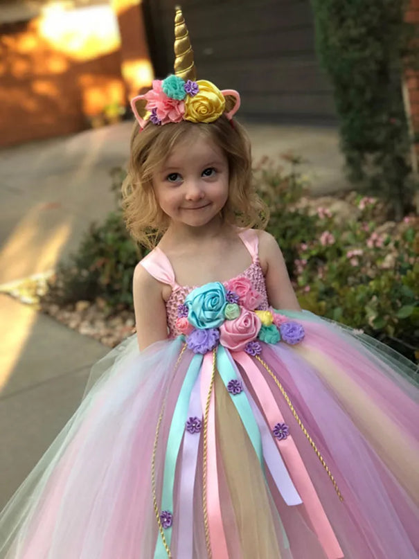 Traumhaftes Einhorn Kostüm Tutu Kleid