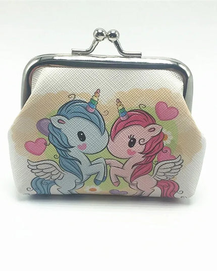 Niedliche Mini Einhorn Geldbörse aus PVC mit verspieltem Cartoon-Einhorn