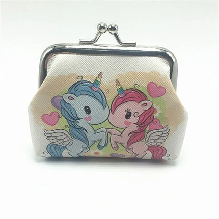 Niedliche Mini Einhorn Geldbörse aus PVC mit verspieltem Cartoon-Einhorn
