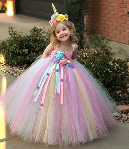 Traumhaftes Einhorn Kostüm Tutu Kleid
