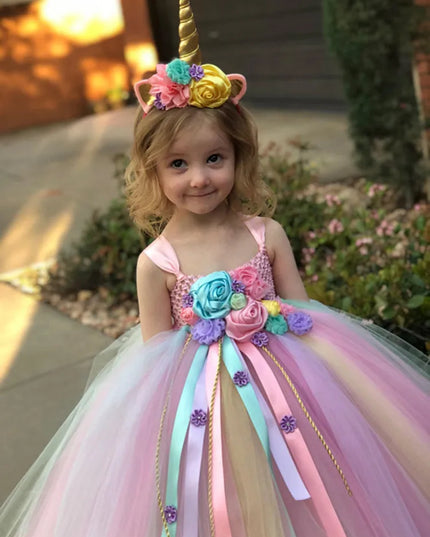 Traumhaftes Einhorn Kostüm Tutu Kleid