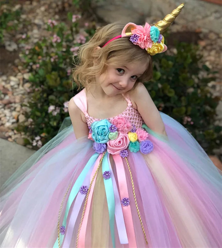 Traumhaftes Einhorn Kostüm Tutu Kleid