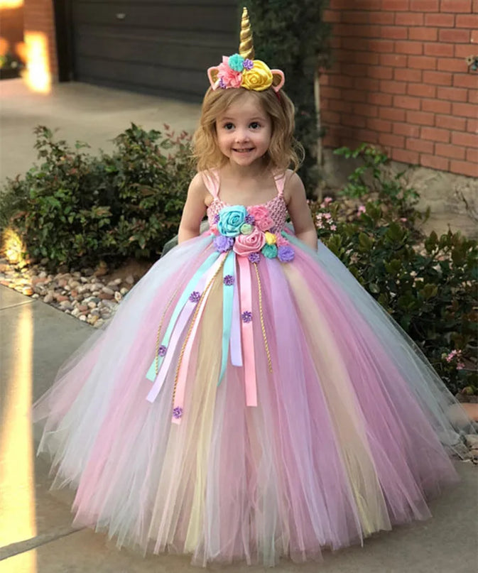 Traumhaftes Einhorn Kostüm Tutu Kleid