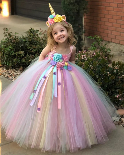 Traumhaftes Einhorn Kostüm Tutu Kleid