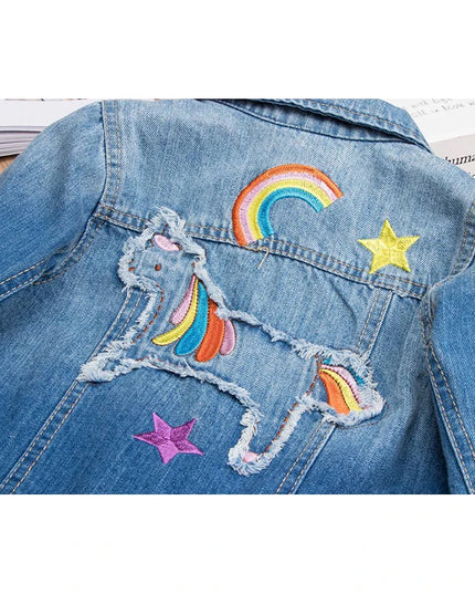 Deine coole Einhorn Jacke im Denim-Look!