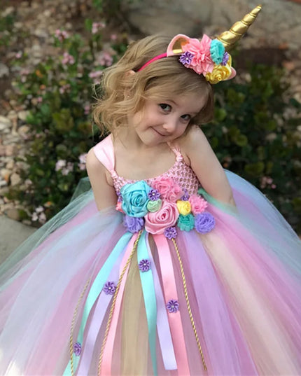 Traumhaftes Einhorn Kostüm Tutu Kleid