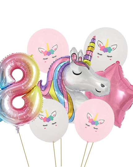 Dein Einhorn Kuscheltier Zahlen-Ballon-Set