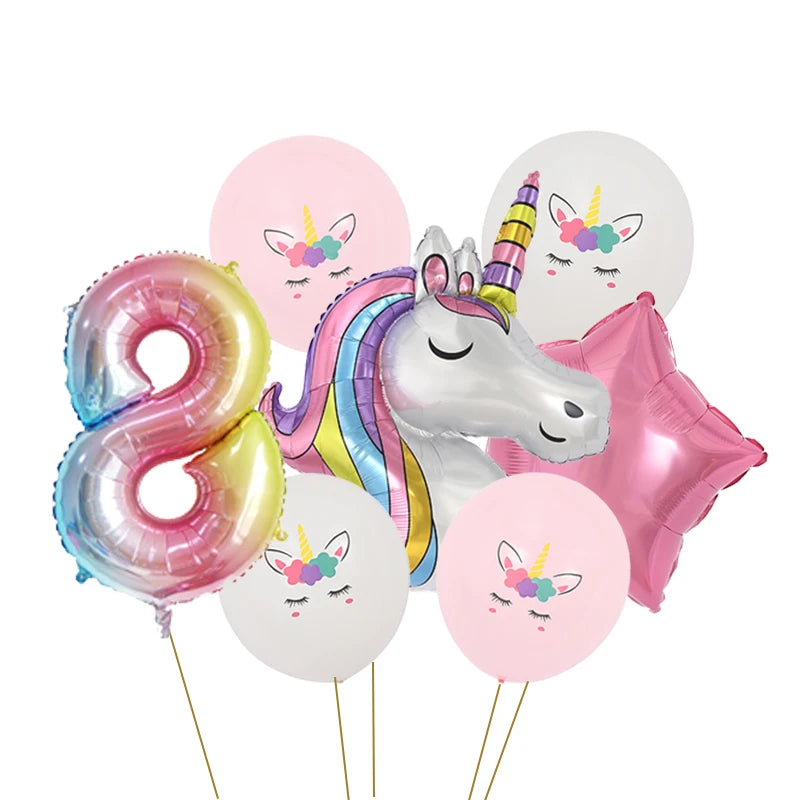 Dein Einhorn Kuscheltier Zahlen-Ballon-Set