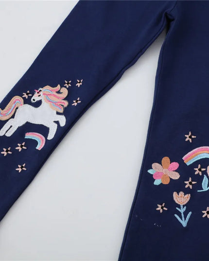 Deine coole Einhorn Leggings mit Stickerei