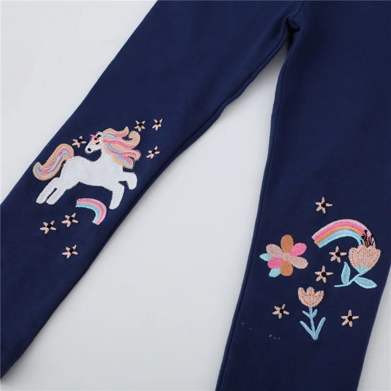 Deine coole Einhorn Leggings mit Stickerei