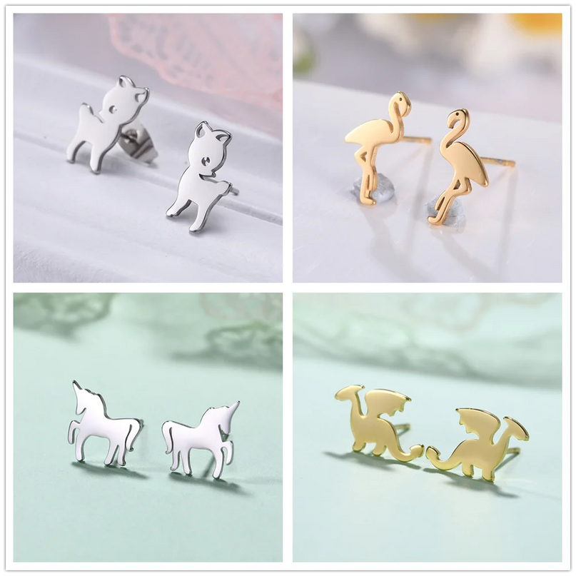 Goldene Einhorn Ohrringe, dein magischer